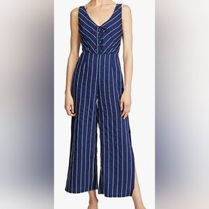 BB Dakota Lace-up Pinstripe Jumpsuit Sz 2